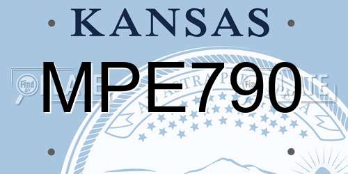 MPE790 Kansas License Plate