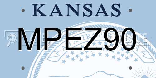 MPEZ90 Kansas License Plate