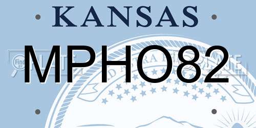 MPHO82 Kansas License Plate