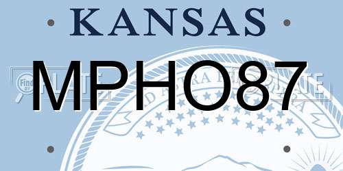MPHO87 Kansas License Plate