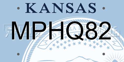 MPHQ82 Kansas License Plate