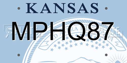 MPHQ87 Kansas License Plate