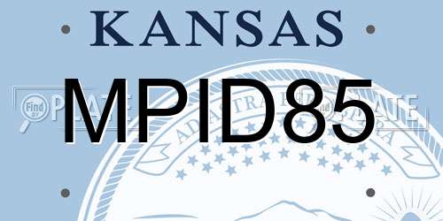 MPID85 Kansas License Plate