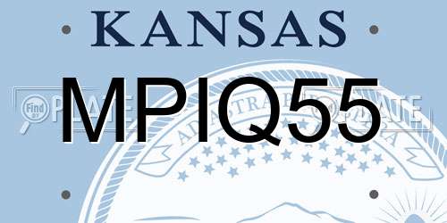 MPIQ55 Kansas License Plate
