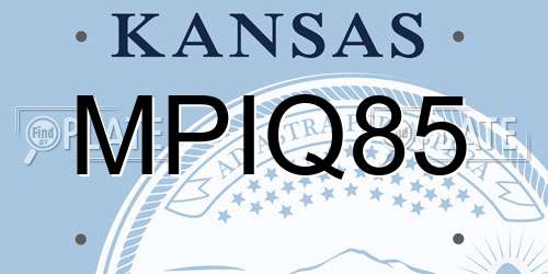 MPIQ85 Kansas License Plate