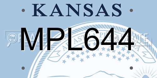 MPL644 Kansas License Plate
