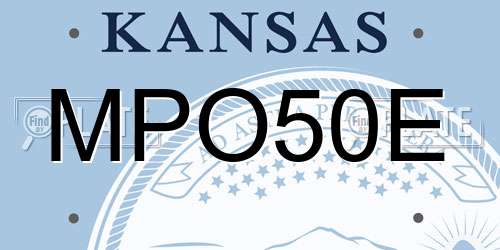 MPO50E Kansas License Plate