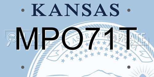 MPO71T Kansas License Plate