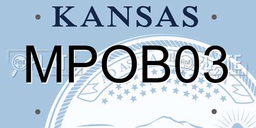 MPOB03 Kansas License Plate
