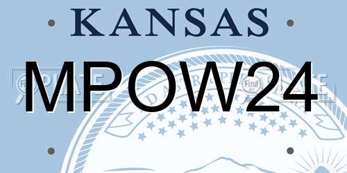 MPOW24 Kansas License Plate