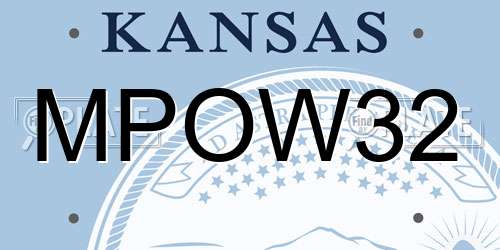 MPOW32 Kansas License Plate