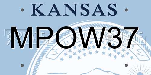 MPOW37 Kansas License Plate