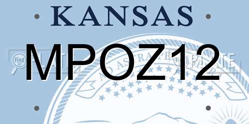 MPOZ12 Kansas License Plate