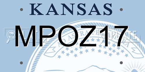 MPOZ17 Kansas License Plate