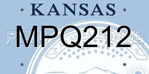 MPQ212 Kansas License Plate