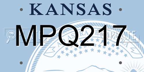 MPQ217 Kansas License Plate