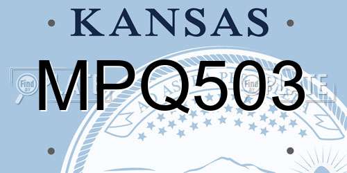 MPQ503 Kansas License Plate