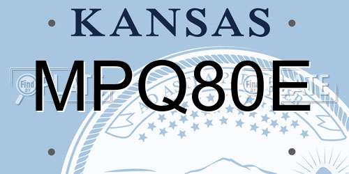 MPQ80E Kansas License Plate