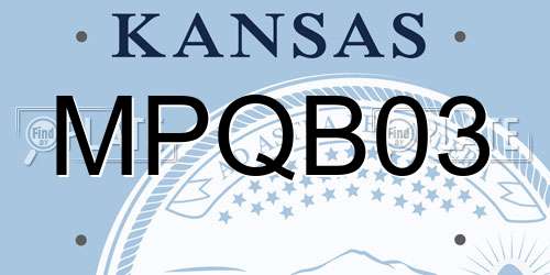MPQB03 Kansas License Plate