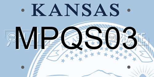 MPQS03 Kansas License Plate