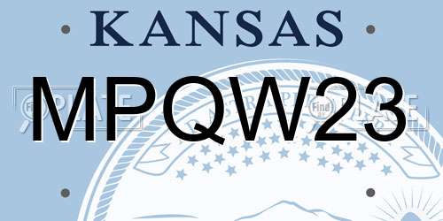 MPQW23 Kansas License Plate