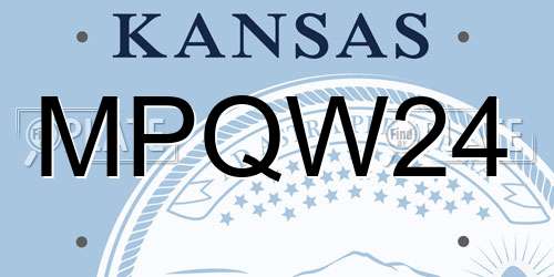 MPQW24 Kansas License Plate