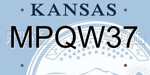 MPQW37 Kansas License Plate