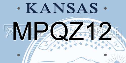 MPQZ12 Kansas License Plate