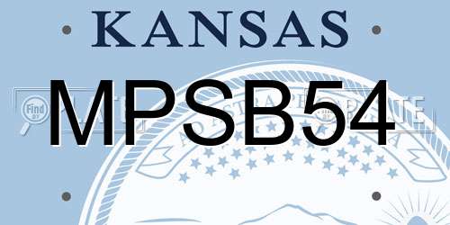 MPSB54 Kansas License Plate