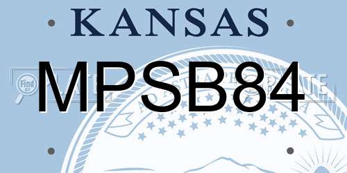 MPSB84 Kansas License Plate