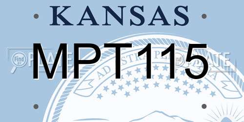 MPT115 Kansas License Plate
