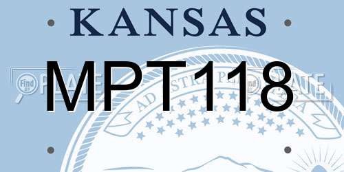 MPT118 Kansas License Plate