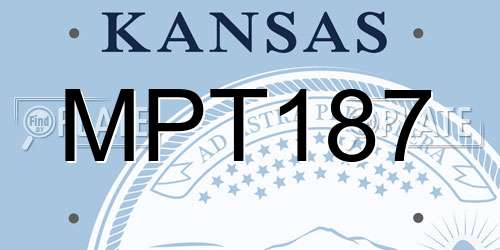 MPT187 Kansas License Plate