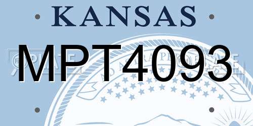 MPT4093 Kansas License Plate