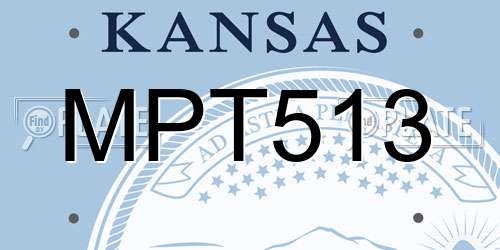 MPT513 Kansas License Plate