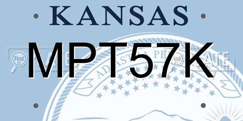 MPT57K Kansas License Plate