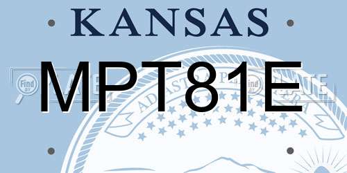 MPT81E Kansas License Plate