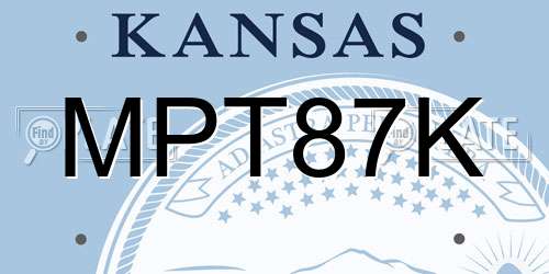MPT87K Kansas License Plate