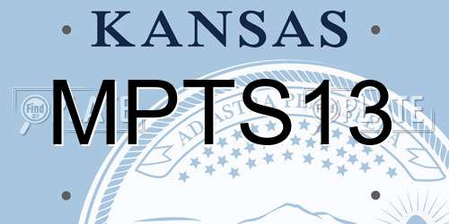 MPTS13 Kansas License Plate
