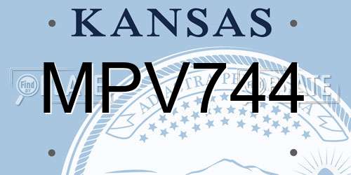MPV744 Kansas License Plate