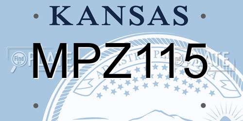 MPZ115 Kansas License Plate