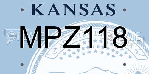 MPZ118 Kansas License Plate