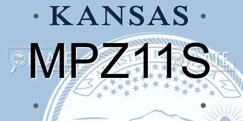MPZ11S Kansas License Plate