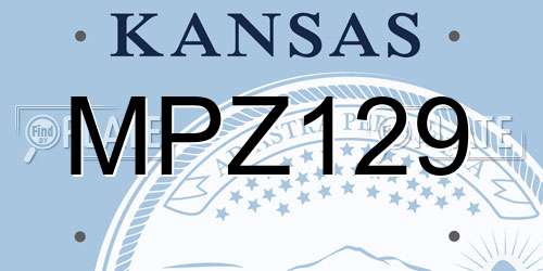 MPZ129 Kansas License Plate
