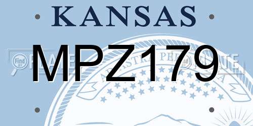 MPZ179 Kansas License Plate
