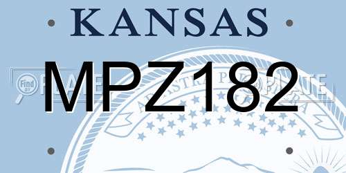 MPZ182 Kansas License Plate