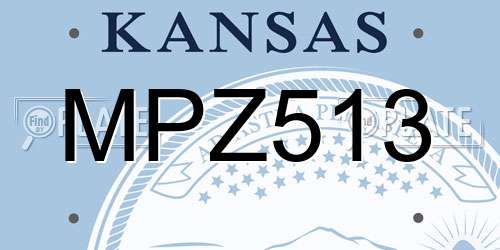 MPZ513 Kansas License Plate