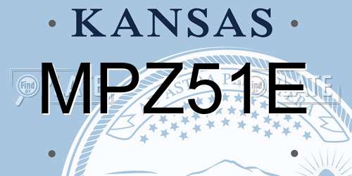 MPZ51E Kansas License Plate