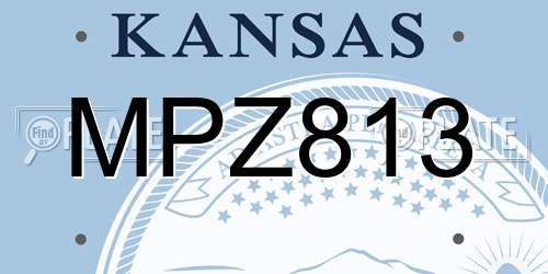 MPZ813 Kansas License Plate
