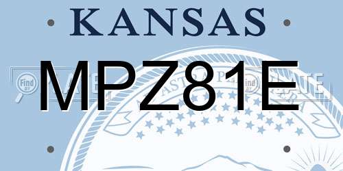 MPZ81E Kansas License Plate